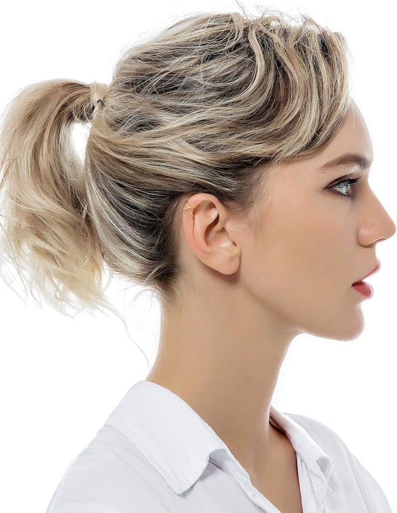 Tornito 4-10 Pairs Stainless Steel Ear Cuff Helix Cartilage Clip On Wrap Earrings Fake Nose Ring Non-Piercing Adjustable - Image 4